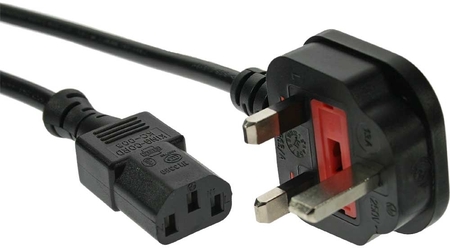 Kaltgerätekabel für England, Netzstecker auf C13 7A Sicherung 1,8m InLine 16652E