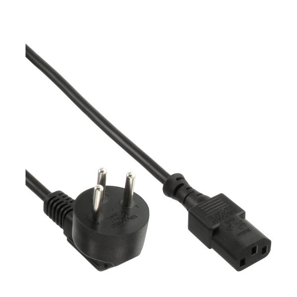 Kaltgerätekabel Israel, 1mm², schwarz, 3m InLine 16653S