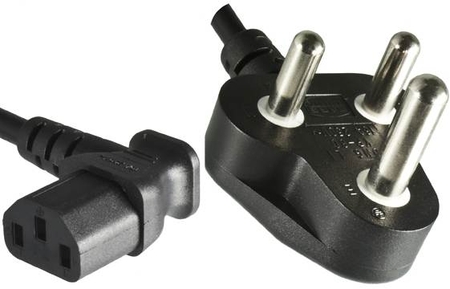Kaltgerätekabel für Südafrika Typ M auf C13 Winkelstecker rmLine 17911