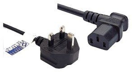 Stromkabel England, Netzstecker England an C13 rechts gewinkelt, 2m rmLine 8269