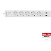 Steckdosenleiste, 5-fach Schutzkontakt, üSS, QuickCharge USB, Schalter, weiss, 1,5m InLine 16491T
