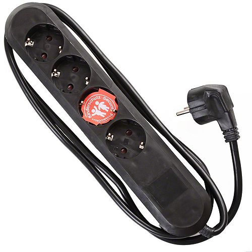 Bachmann Steckdosenleiste SMART 4-fach, schwarz 1,5m, ohne Schalter Bachmann 381.121K