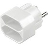 Euro 2-fach Adapter, Weiss, 1x Schukostecker auf 2x Eurodose
