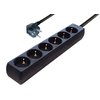 Steckdosenleiste, 6-fach, 5m Zuleitung schwarz Maxtrack NV 4-5