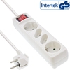 Steckdosenleiste, 2x Schutzkontakt, 2x Euro, Kindersicherung, Schalter, Weiss 1,5m InLine 16441T