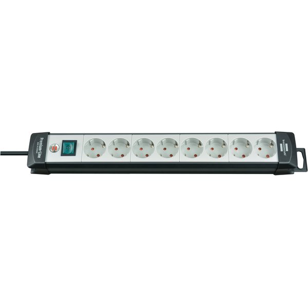 Brennenstuhl Premium-Line 8-fach mit Schalter, schwarz/lichtgrau, 5m Brennenstuhl 1951580101