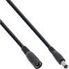 DC Verlängerungskabel, DC Stecker/Buchse 5,5x2,1mm, AWG 18, schwarz, 0,5m Inline 26955B