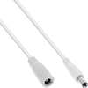 DC Verlängerungskabel, DC Stecker/Buchse 5,5x2,5mm, AWG 18, 140 Watt, weiß, 3m Inline 26903F