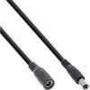 DC Verlängerungskabel, DC Stecker/Buchse 5,5x2,5mm, AWG 18, 140 Watt, schwarz, 3m Inline 26903G