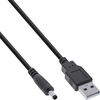 USB DC Stromadapterkabel, USB A Stecker zu DC 4,0x1,70mm Hohlstecker, schwarz, 1m Inline 26806D
