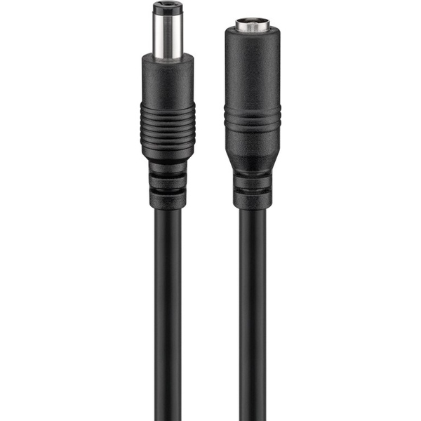 DC-Strom-Verlängerungskabel, 2,1mm DC-Stecker auf DC-Buchse (5,5x2,1mm) 0,5mm² , 24 Watt, 3m Goobay 71399