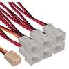 Lüfterkabel von 3 PIN Molex auf 6x 3 PIN Molex für 6x Lüfter InLine 33436