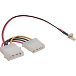 L&uuml;fter Adapterkabel, 4 PIN Molex an 3 PIN L&uuml;fter, 12V, 30cm InLine® 33344A