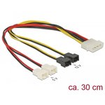 Kabel Stromversorgung Molex 4 Pin Buchse auf 4 x 2 Pin L&uuml;fterstecker Delock 83343