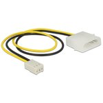 L&uuml;fter Stromkabel 4 PIN Molex Buchse an 3 Pin Buchse (L&uuml;fter) 30 cm Delock 83659