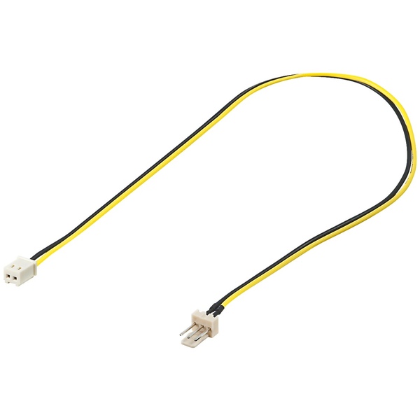 PC Lüfter Stromverlängerung 2-polig, 3 pol Lüfterstecker auf 2 pol Lüfterbuchse, 12 Volt, 0,3m (30cm) Goobay 93628