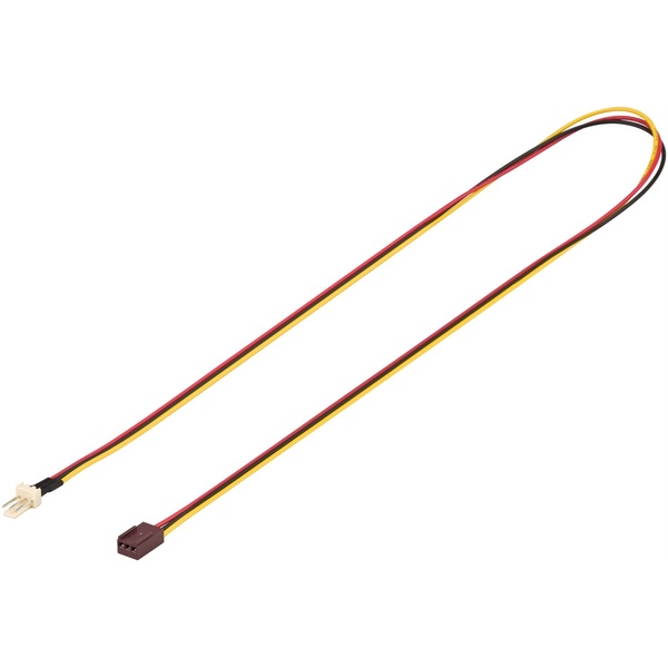 PC Lüfter Stromkabel Verlängerung; 3 Pin Stecker/Buchse Lüfter-Stecker (3-Pin) zu  Lüfter-Buchse (3-Pin) 60cm Goobay 93876