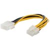 ATX Stromkabel P8 EPS Verlängerung , 8pol Stecker auf 8pol Buchse, 12 Volt Verlängerung 20cm InLine 
