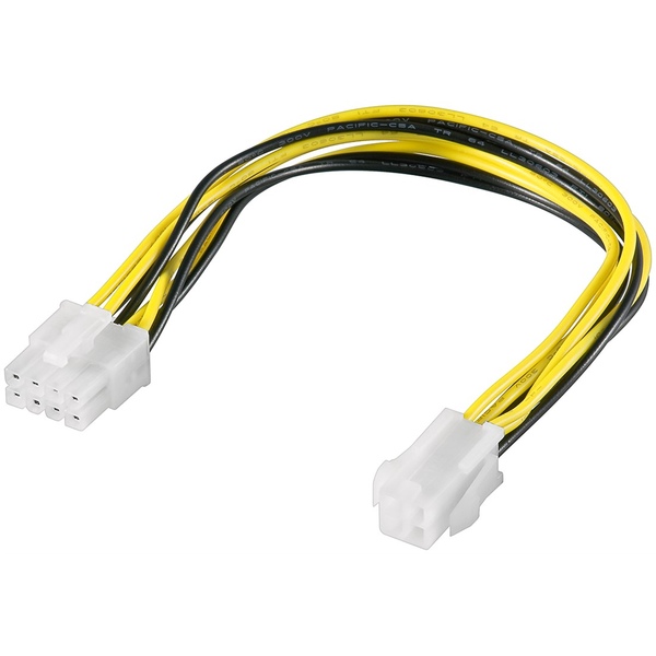 PC Stromkabel/Stromadapter ATX12 P4; 4 Pin zu 8 Pin PCIe-Buchse (8-Pin) > P4-Stecker Goobay 51358