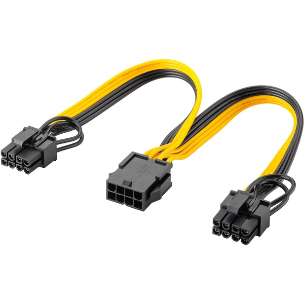 PCIe 8-Pin Y Stromkabel, 8 PIN Buchse auf Dual 6+2-Stecker für PCIe Goobay 60000