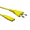 Euronetzkabel, gelb, 2-pol Eurostecker auf C7, 1,8m