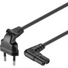 Netzkabel EURO Winkelstecker auf Doppelnut Winkelstecker, Schwarz , 30cm