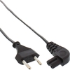 Euro Netzkabel, 2pol Netzstecker auf C7 Stecker, gewinkelt, 2m