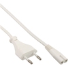 Netzkabel, Netzstecker auf Euro 8 C7 Stecker, weiß, 0,5m InLine 16605W