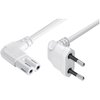 Netzkabel EURO Winkelstecker auf 8-Form Winkelstecker, Weiß 2m