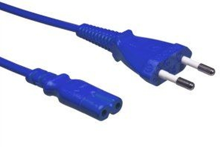 Euro Netzkabel, blau, 2-pol Eurostecker auf C7, 1,8m