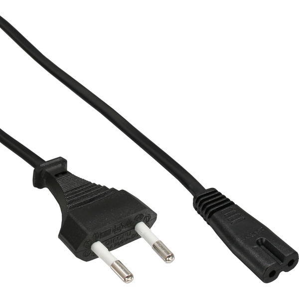 Euro Netzkabel, 2 pol Netzstecker auf  C7, schwarz, 2,5m rmLine 6035