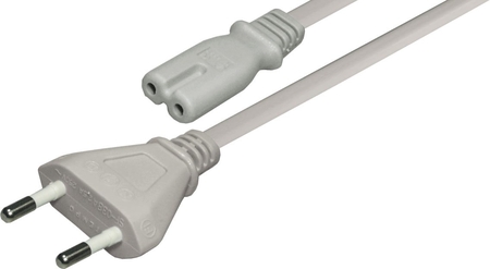 Euro Netzkabel Grau, 2-pol Eurostecker auf C7,  2,5m rmLine 6041