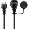 Stromkabel Verlängerung Outdoor, Schutzkontaktstecker (Typ F, CEE 7/4) auf Schutzkontaktbuchse (Typ F, CEE 7/4), IP44, schwarz, 5m Goobay 71472