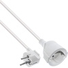 Strom-Verlängerung Schutzkontakt Stecker gewinkelt / Buchse, weiß, 10m Inline 16410U