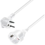 Schutzkontaktverl&auml;ngerung mit Flachstecker, Weiss, 2m rmLine® 38085