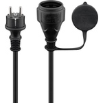 Stromkabel Verl&auml;ngerung Outdoor, Schutzkontaktstecker (Typ F, CEE 7/4) auf Schutzkontaktbuchse (Typ F, CEE 7/4), IP44, schwarz, 5m Goobay 71472