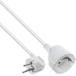 Strom-Verl&auml;ngerung Schutzkontakt Stecker gewinkelt / Buchse, wei&szlig;, 1m InLine® 16400U