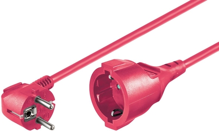 Stromkabelverlängerung 220V, 3x 1,5mm², Kindersicherung, rot, 10m