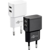 Dual USB-Ladegerät 2,4 A (12W) schwarz kompaktes USB-Netzteil mit 2xUSB Anschlüssen Goobay 44951