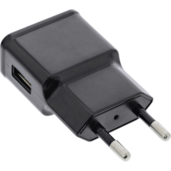 USB Ladegerät Single, Netzteil, Stromadapter, 100-240V zu 5V, 1,2A , 6 Watt schwarz InLine 31504S