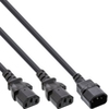Netz-Y-Kabel, Kaltgeräte, 1x IEC-C14 auf 2x IEC-C13, 1m