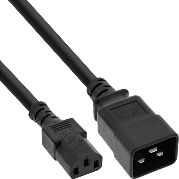 Netz Adapterkabel, C20 auf C13, 1,5mm², schwarz, 0,5m InLine 16659B