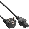 InLine® Netzkabel, Schutzkontakt gewinkelt auf Warmgerätestecker C15 gerade, schwarz, 2m InLine 16810D