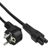 Notebook Netzkabel, Winkel-Schutzkontakt auf C5, schwarz, 2m InLine 16657D
