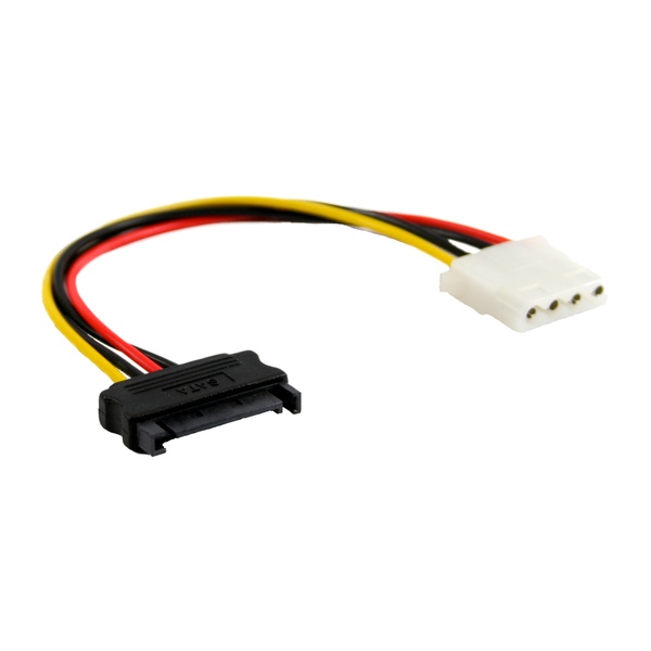 SATA Stromadapterkabel, 15pol SATA Buchse an 4 Pol Molex Stecker, 0,3m InLine 29669A