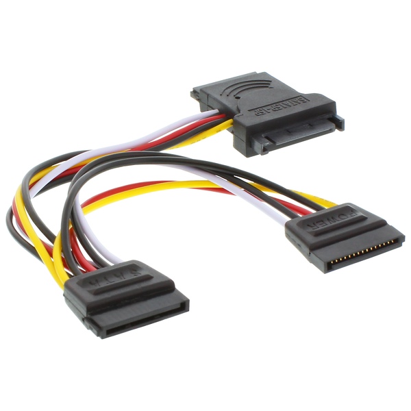 SATA Stromkabel, 1x Buchse an 3x SATA Stecker, 3-fach Splitter, 0,15m InLine 29681