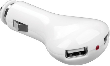 KFZ-USB-Adapter weiss 1000mA 2x USB