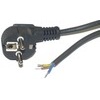 Netzkabel Schutzkontakt-Winkelstecker auf offenes Kabelende, 0,75mm²,  2m, Schwarz