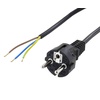 Netzkabel Schutzkontakt Stecker gerade auf offenes Kabelende, 1qmm, 2m schwarz