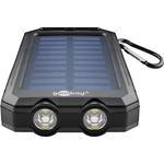 Outdoor Powerbank 8.000mAh für Outdoor-Abenteuer dank robusten Design, Solarpanel und Taschenlampenfunktion Goobay 49216
